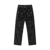 Men Cargo Pants Retro Classic Denim Overalls