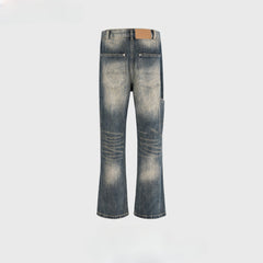 Men's Vintage Pants Men's Women's Micro-pull Pants Ripped Washed Jeans MIJKO