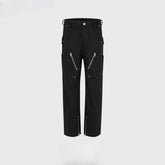 Men Vintage Pants Zipper Pants Splicing Zipper Casual Overalls MIJKO