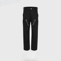 Men Vintage Pants Zipper Pants Splicing Zipper Casual Overalls MIJKO