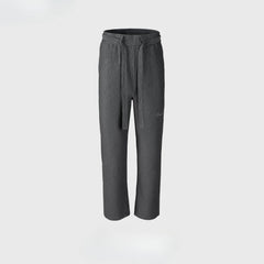 Men's Vintage Pants Men's Textured Trousers Sports Casual Pants with Drawstring MIJKO