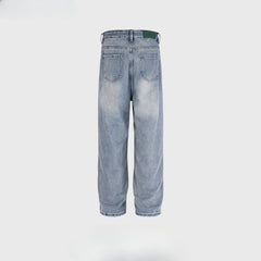 Men's Vintage Pants Wash Pants Men's and Women's Blue Straight Jeans MIJKO