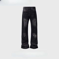 Men's Vintage Pants Men's Women's Wash Water Old Splicing Trendy Jeans MIJKO