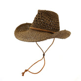 Straw Cowboy Hats Handmade Straw Hat Bowler Hat Female Outdoor Seaside Beach Hat