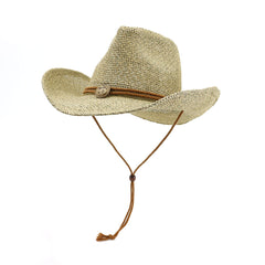 Chapeaux de cowboy en paille Chapeau de plage de bord de mer extérieur Protection solaire Chapeau de soleil