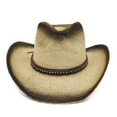Chapeaux de Cowboy en Paille Chapeau de Cowboy en Paille Chapeau de Protection Solaire de Plein Air pour Femmes