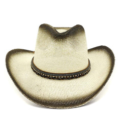 Chapeaux de Cowboy en Paille Chapeau de Cowboy en Paille Chapeau de Protection Solaire de Plein Air pour Femmes