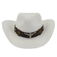 Chapeaux de Cowboy en Paille Chapeau de Plage de Mer Extérieur Herbe de Cowboy