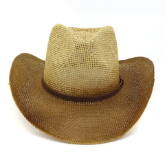 Chapeaux de cowboy en paille Chapeau de cowboy en paille pour hommes et femmes Protection solaire pour l'extérieur et la mer