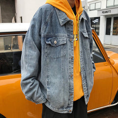 Chemise Veste en Jean Printemps Homme Grande Taille Vêtement d'Affaires Marque Tendance Haut Homme Veste en Jean