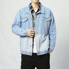 Men's Denim Coat Spring and Autumn Multicolor Jacket Denim Clothing plus Size Loose Men's Clothing Men Denim Jacket