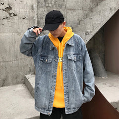 Chemise Veste en Jean Printemps Homme Grande Taille Vêtement d'Affaires Marque Tendance Haut Homme Veste en Jean