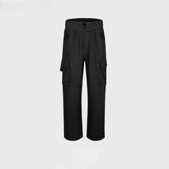 Men Vintage Pants Straight Multi-Pocket Cut-Over Cuff Waist Casual Pants MIJKO
