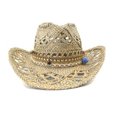 Straw Cowboy Hats Men's and Women's Denim Hat Straw Hat Sun Protection Sun Hat