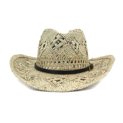 Chapeaux de Cowboy en Paille Chapeau de Cowboy Homme et Femme Protection Solaire Chapeau de Soleil