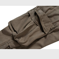 Mens Vintage Pants Wide-footed Brown Jeans MIJKO