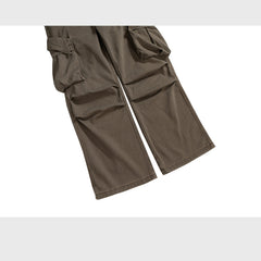 Mens Vintage Pants Wide-footed Brown Jeans MIJKO