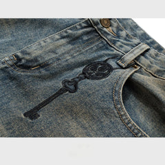 Mens Vintage Pants Multi-Pocket Buckle Casual Pants MIJKO