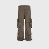Mens Vintage Pants Wide-footed Brown Jeans MIJKO