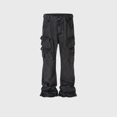 Mens Vintage Pants Multi Pocket Wide Feet Cool Jeans MIJKO