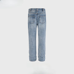 Men's Vintage Pants Men's Women's Slim Wash Trousers Ripped Jeans MIJKO
