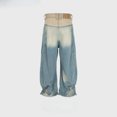 Men Vintage Pants washed and old design jeans men's and women's straight-leg pants MIJKO