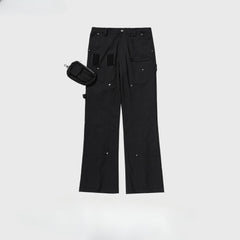 Mens Vintage Pants Pocket Functional Wide-Foot Casual Pants MIJKO