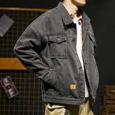 Denim Coat Men's Clothing Spring and Autumn Tops Loose-Fitting Denim Clothes plus Size Loose Men Denim Jacket