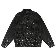 Denim Clothing Men's Jacket plus Size Casual Top Loose Denim Jacket Men Denim Jacket