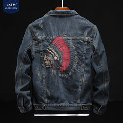 Veste en Jean Printemps et Automne Homme Grande Taille Veste Ample Vêtements en Jean Homme Veste en Jean