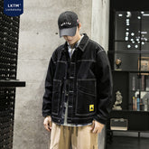 Men's Fall Denim Jacket Men's Loose plus Size Casual Top Jacket Men Denim Jacket