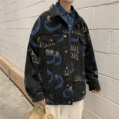 Veste en jean printemps et automne pour hommes, veste à revers ample, grande taille pour hommes