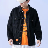 Men's Spring Denim Jacket Loose plus Size Top Retro Lapels Casual Jacket Men Denim Jacket