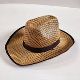 Chapeaux de cowboy en paille Chapeau de paille tressé pour homme