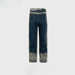 Men's Vintage Pants Washed Old Trousers Men's and Women's Splicing Straight Jeans MIJKO