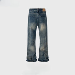 Men's Vintage Pants Men's Women's Wash Water Old Trousers Wide Feet Design Jeans MIJKO