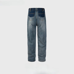 Men's Vintage Pants men's and women's trousers spliced washed jeans MIJKO