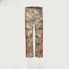Men's Vintage Pants Men's Women's Straight Pants Camouflage Zipper Casual Pants MIJKO