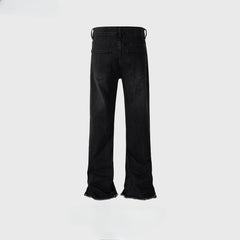 Mens Vintage Pants Design Trousers Zipper Wide Foot Jeans MIJKO