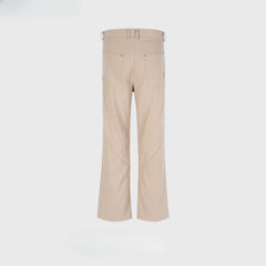 Men Vintage Pants Spliced trousers slightly wide foot button casual function MIJKO