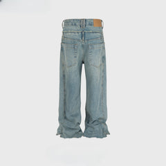 Men's Vintage Pants Splicing Design Men's and Women's Straight Jeans MIJKO