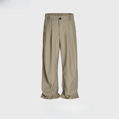 Men Vintage Pants Splicing Design Trousers Straight Stretch Casual Trousers MIJKO