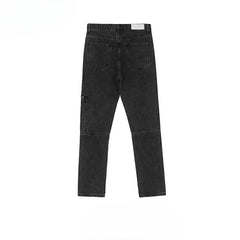 Men Vintage Pants Zip Washed Old Trousers High Street Straight Jeans MIJKO