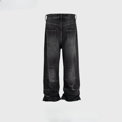 Men's Vintage Pants Retro Design Wave Jeans Men's and Women's Trousers MIJKO