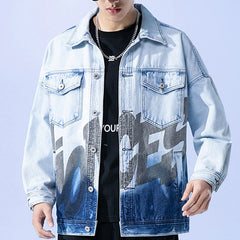 Veste en Jean Printemps Homme Grande Taille Ample Décontractée