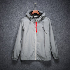 Luminous luminous charge trench coat men's and women's trendy brand reflective clothes student couple silver coat wholesale
