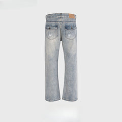 Men's Vintage Pants trousers men's and women's slightly wide feet make old jeans MIJKO