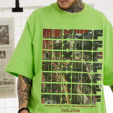 Men T Shirt Printed round Neck Short Sleeve T-shirt Men and Women Loose