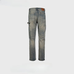 Men's Vintage Pants washed old trousers men's and women's wide-footed jeans MIJKO