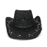 Chapeaux de cowboy en paille Printemps/Été Extérieur Voyage Protection solaire Chapeau de soleil Chapeau de paille